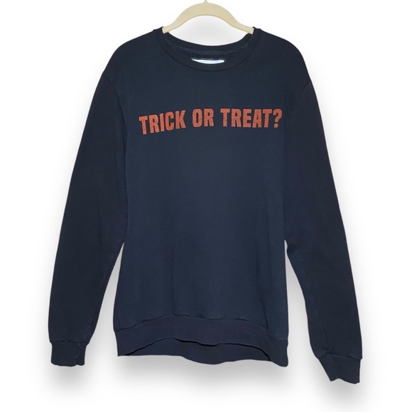 Zara Halloween Trick Or Treat Sweatshirt Size Large Black Long Sleeve - Picture 5 of 5